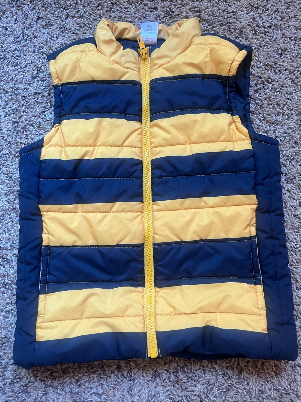 Gymboree Navy and Yellow Puffer Vest